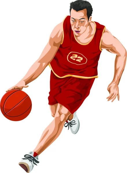 Баскетболист Мячом Ракеткой — стоковый вектор