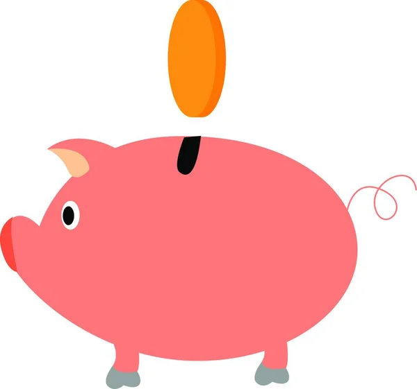 Piggy Bank Εικονογράφηση Διάνυσμα Λευκό Φόντο — Διανυσματικό Αρχείο
