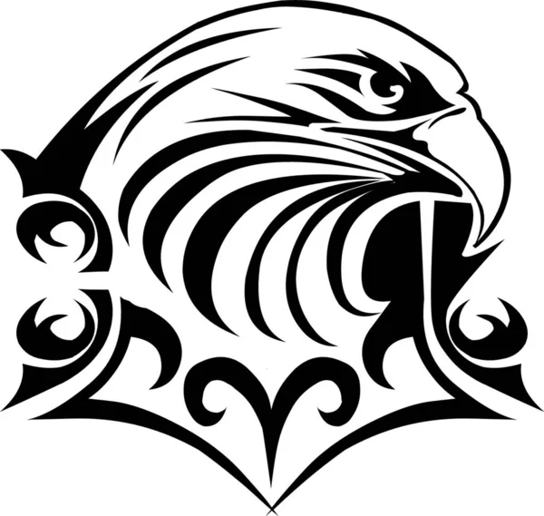 鹰头纹身设计 老式雕刻图解 — 图库矢量图片