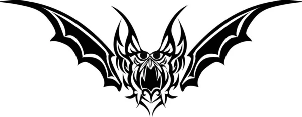 Desenho Tatuagem Monstro Morcego Vintage Gravada Ilustração — Vetor de Stock