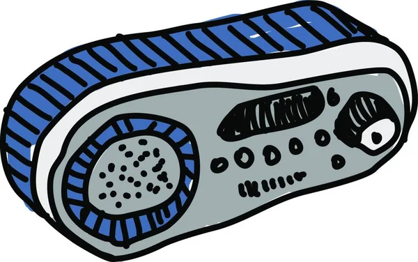 Blauwe Radio Illustratie Vector Witte Achtergrond — Stockvector