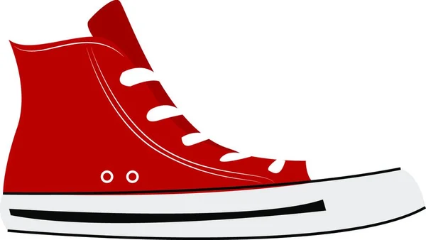 Egy Piros Fehér Sportcipő Illusztrációja — Stock Vector