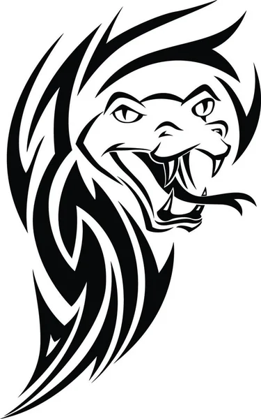 Illustration Vectorielle Tatouage Avec Une Tête Lion — Image vectorielle
