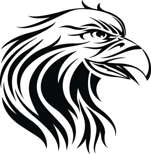 Vector Illustration Black White Eagle — Stock Vector
