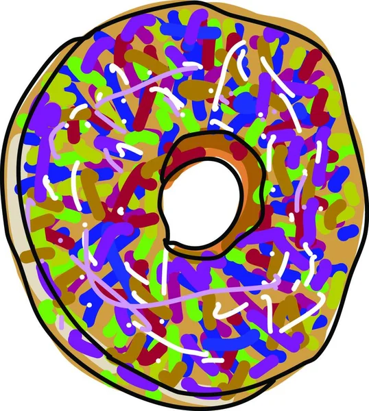 Donut Illustration Vektor Vit Bakgrund — Stock vektor