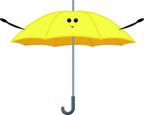 Yellow Umbrella Illustration Vector White Background — Stock Vector