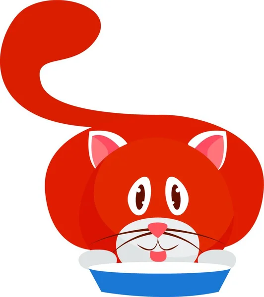 Red Cat Illustration Vector White Background — Stock Vector