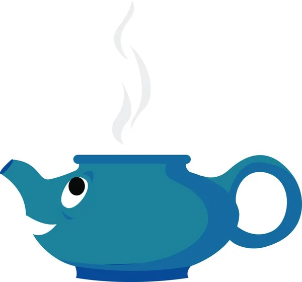 Blaue Teekanne Illustration Vektor Auf Weißem Hintergrund — Stockvektor