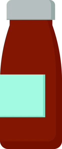 Botella Roja Ilustración Vector Sobre Fondo Blanco — Vector de stock