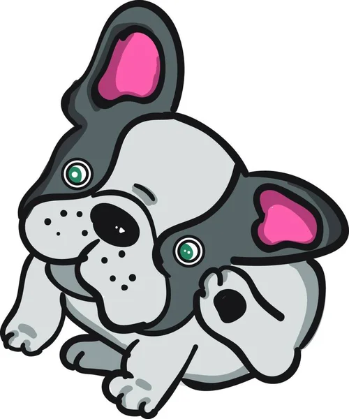 Liten Bulldog Illustration Vektor Vit Bakgrund — Stock vektor