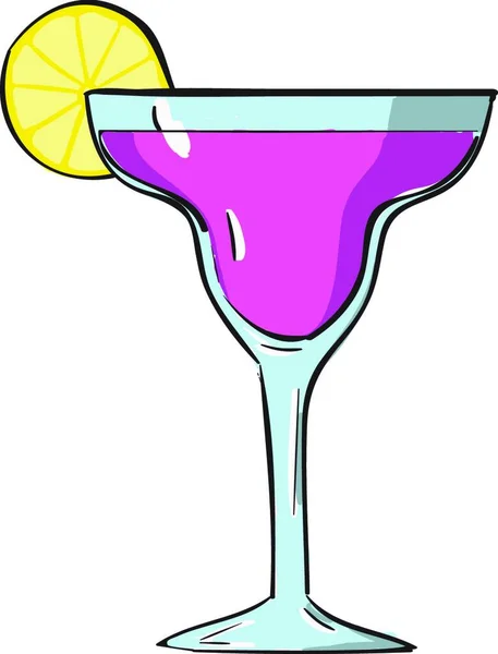 Roze Cocktail Illustratie Vector Witte Achtergrond — Stockvector