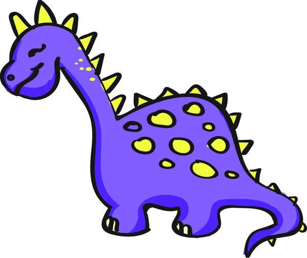 Purple Dinosaur Illustration Vector White Background — Stock Vector