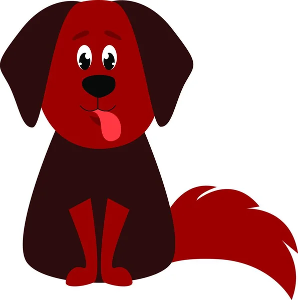 Hond Zitten Illustratie Vector Witte Achtergrond — Stockvector