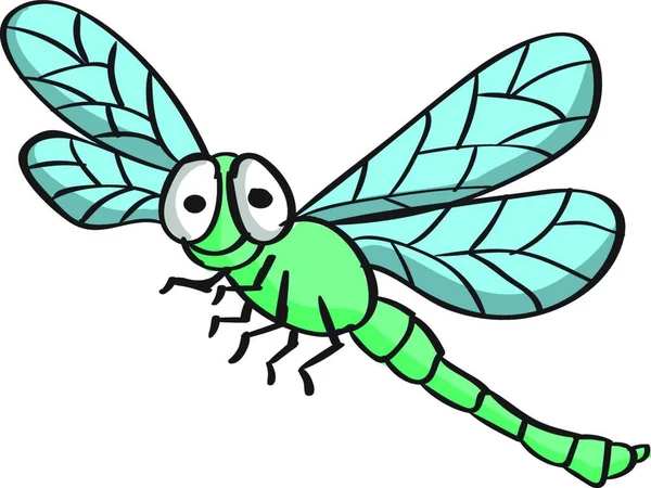 Dragonfly Illustratie Vector Witte Achtergrond — Stockvector