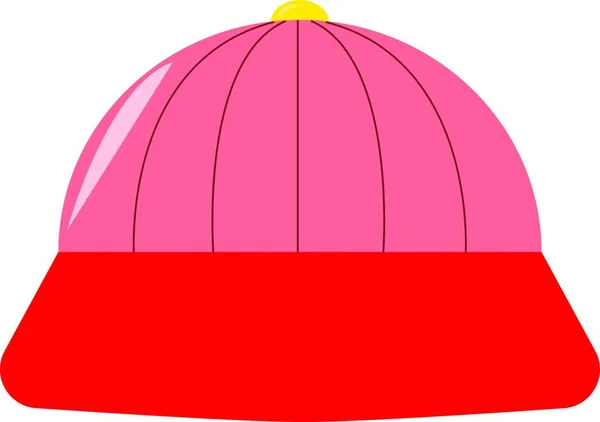 Розовая Шляпа Иллюстрация Вектор Белом Фоне — стоковый вектор