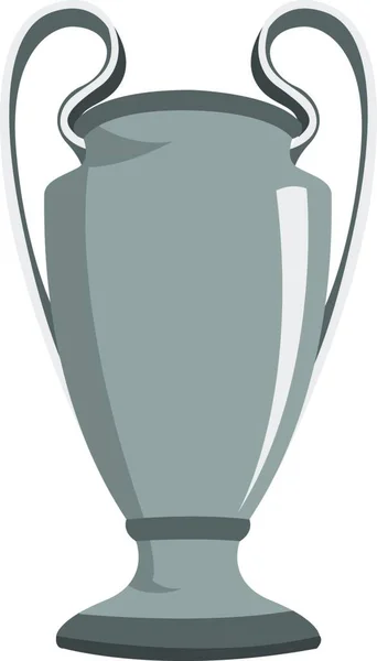 Zilveren Cup Illustratie Vector Witte Achtergrond — Stockvector