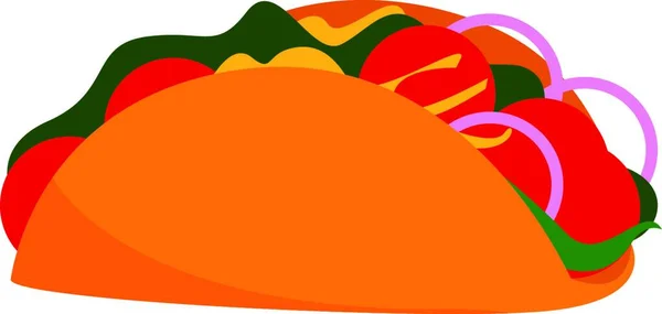 Taco Pollo Ilustración Vector Sobre Fondo Blanco — Archivo Imágenes Vectoriales