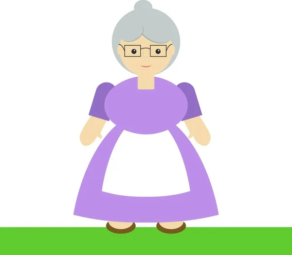 Granny Purple Illustration Vector White Background — Stock Vector