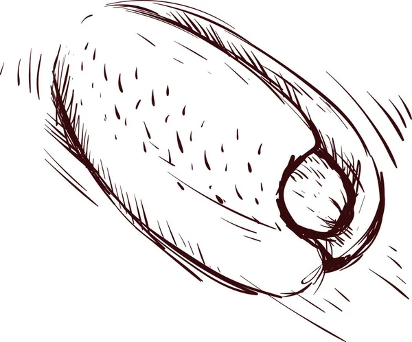 Hotdog Zeichnung Illustration Vektor Auf Weißem Hintergrund — Stockvektor