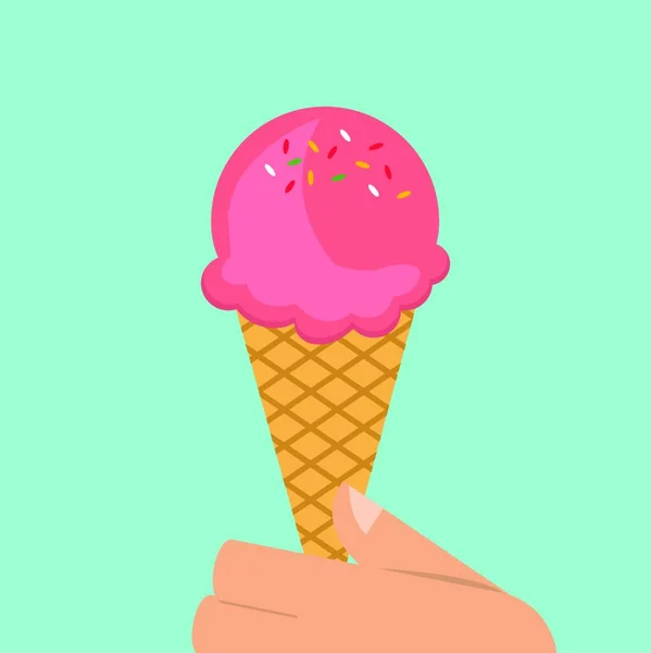 Ice Cream Illustration Vector White Background — Stock Vector