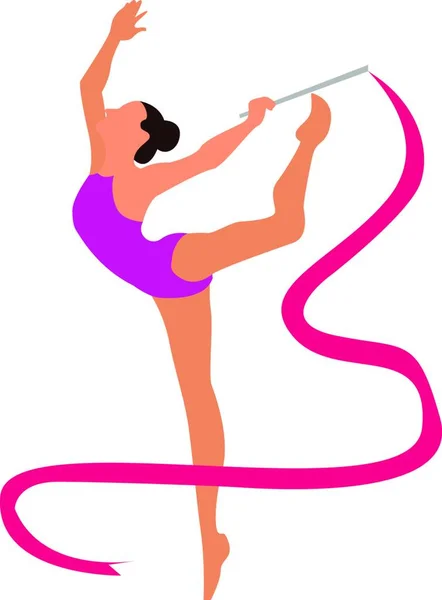 Gimnasia Rítmica Ilustración Vector Sobre Fondo Blanco — Archivo Imágenes Vectoriales