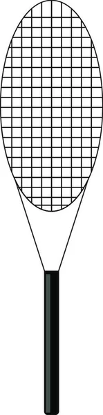 Σχέδιο Ρακέτα Του Τένις Απεικόνιση Διάνυσμα Λευκό Φόντο — Διανυσματικό Αρχείο