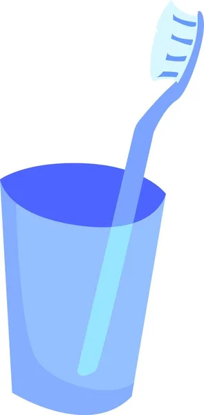 Cepillo Dientes Azul Ilustración Vector Sobre Fondo Blanco — Vector de stock