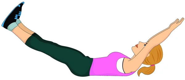 Vector Illustratie Van Een Vrouw Doen Yoga Oefeningen — Stockvector