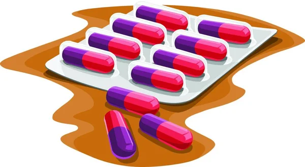 Pillen Tabletten Vectorillustratie — Stockvector
