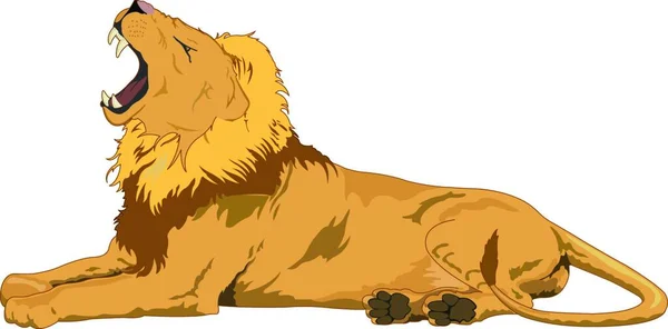 Illustration Lion Dessin Animé Mignon — Image vectorielle