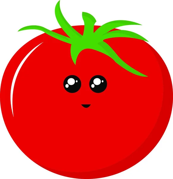 Red Tomato Icon Cartoon Illustration Cute Strawberry Vector Icons Web — Stock Vector