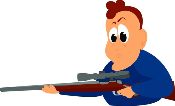 Illustration Boy Gun — Stock Vector