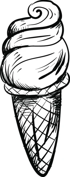 Dondurma Kroki Illüstrasyon Beyaz Arka Plan Vektör — Stok Vektör
