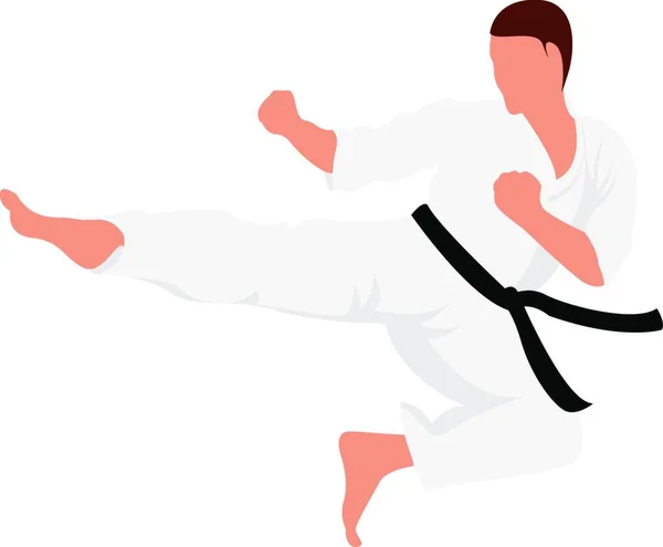 Karate Webb Ikon Enkel Illustration — Stock vektor