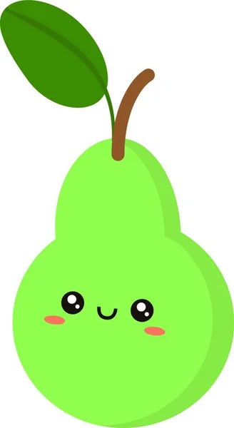 Une Pomme Verte Avec Sourire — Image vectorielle