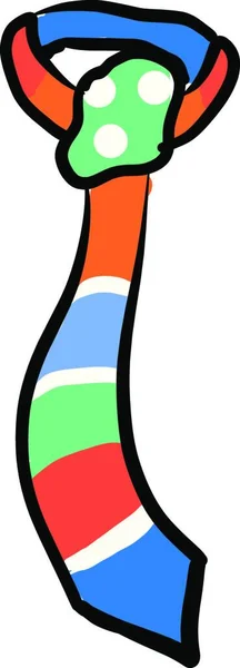 Багатобарвна Краватка Ілюстрація Вектор Білому Тлі — стоковий вектор