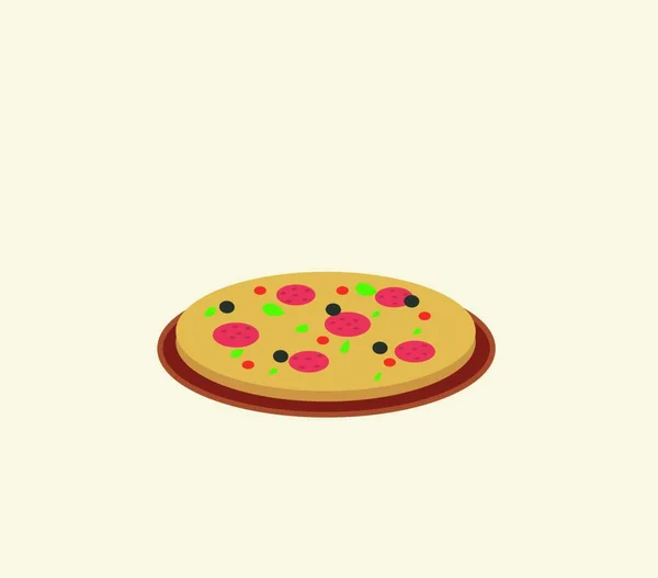 Ícone Pizza Ilustração Plana Ícones Vetor Fast Food Para Web —  Vetores de Stock