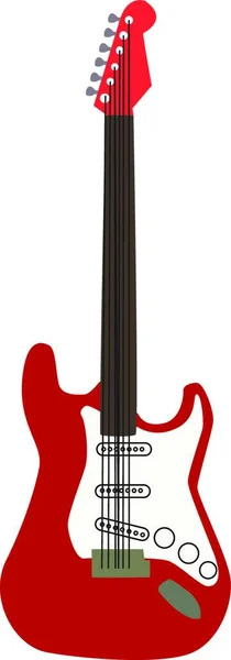 Ilustracja Czerwonej Gitary Białym Tłem — Wektor stockowy