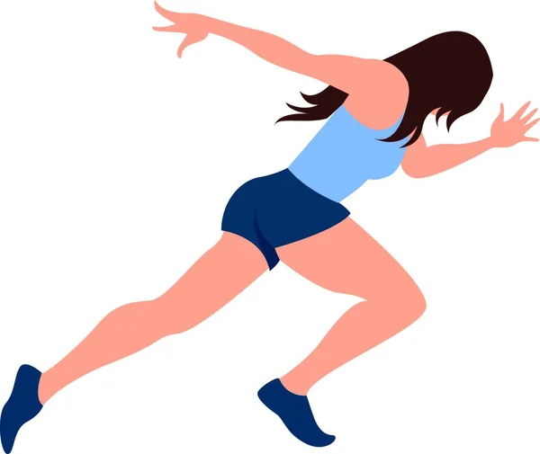 Runner Girl Illustration Vektor Auf Weißem Hintergrund — Stockvektor