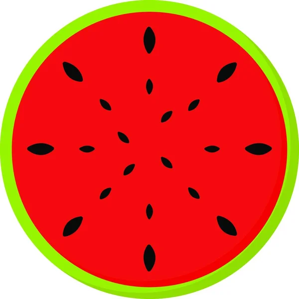 Illustration Röd Vattenmelon — Stock vektor