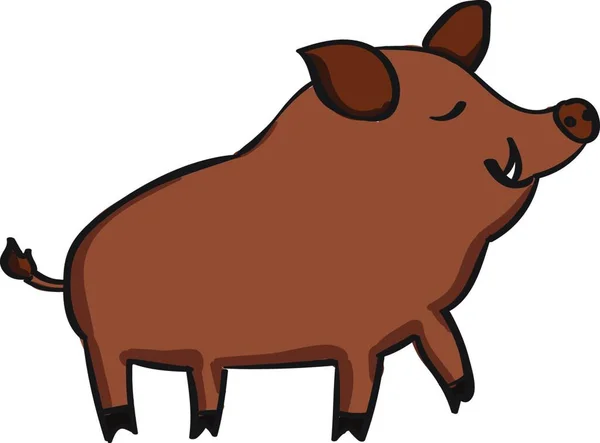 Vektorillustration Eines Cartoon Schweins — Stockvektor
