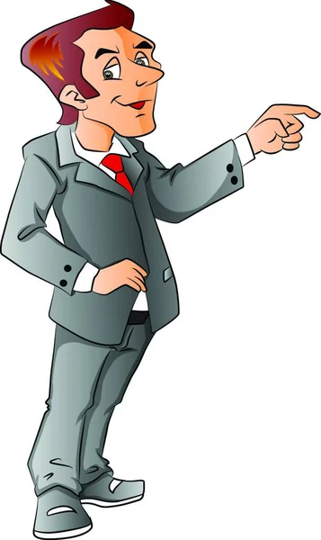 Illustration Eines Geschäftsmannes Anzug — Stockvektor