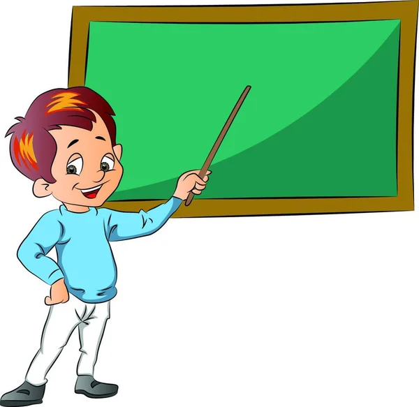 Illustration Boy Holding Blackboard — Stock Vector