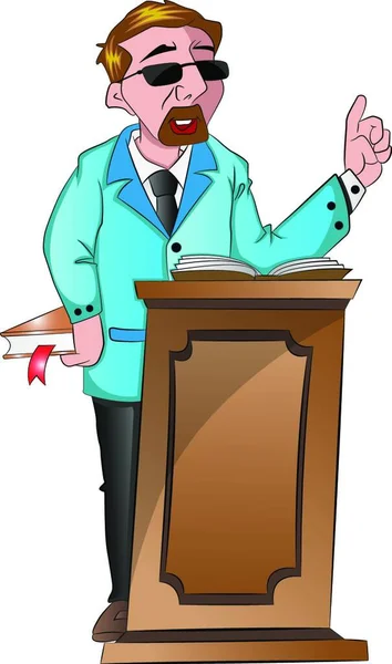 Zeichentrickfigur Eines Geschäftsmannes Mit Bart — Stockvektor
