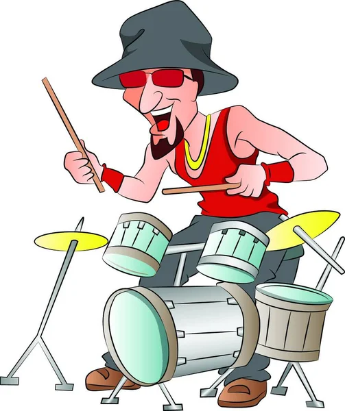 Vector Illustration Drum — Stock Vector