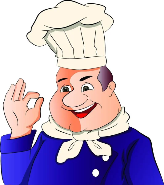Chef Com Chapéu Pão — Vetor de Stock