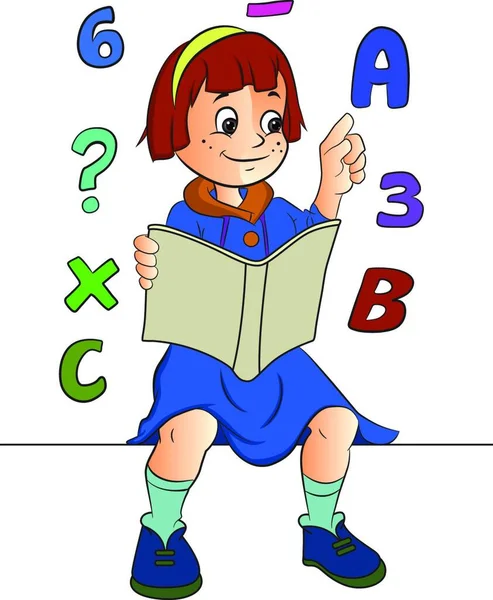 Ilustrace Chlapce Knihou — Stockový vektor