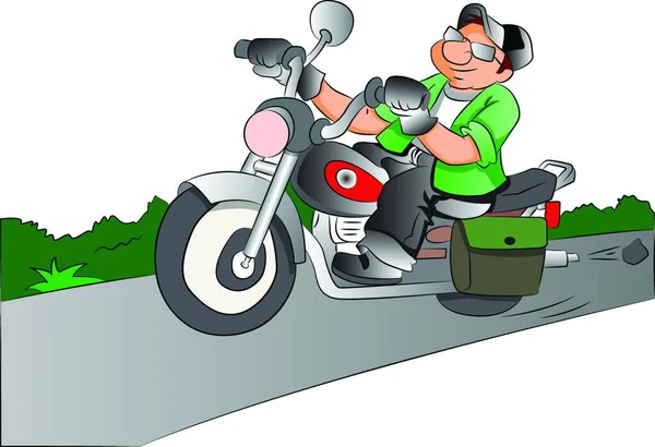 Illustration Homme Avec Scooter — Image vectorielle