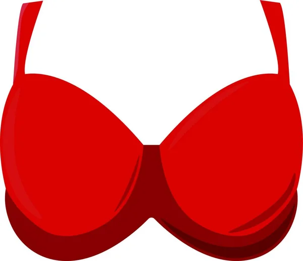 Soutien Gorge Rouge Illustration Vecteur Sur Fond Blanc — Image vectorielle