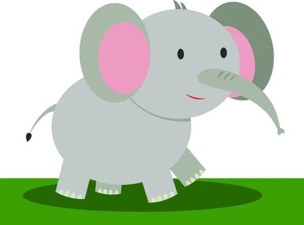 Милый Маленький Слон Зелеными Глазами — стоковый вектор